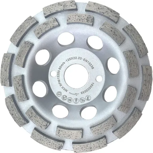 Diamond Plate Grinding Wheel Universal Concrete X Double Row Grinding Wheel, 125mm, 22.2mm