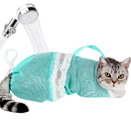 2 Pcs Cat Bathing Bag - Adjustable Cat Washing Net Anti-bite & Anti-Scratch Cat Shower Restraint Bag, Breathable Mesh Cat Grooming Bag for Bath, Nail Trimming & Injection | Secure Restraint for Safer Grooming and Bathing, Reducing Stress and Helping