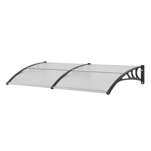 Window Door Awning Canopy 965 x 1987 mm, UPF 50+ Polycarbonate Entry Door Outdoor Window Awning Exterior, Front Door Overhang Awning for Sun Shutter, UV, Rain, Snow Protection, Hollow Sheet