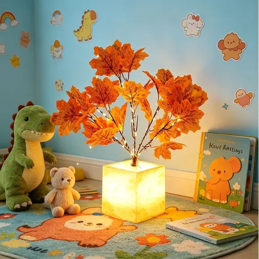 MapleLeaf Table Lamp USB Battery Operated Decorative Bedside Lamp for Living Room Decor Office Bookstore Nail Salon Beauty Space Home Terrace Decoration - Multi - Size Maple Leaf