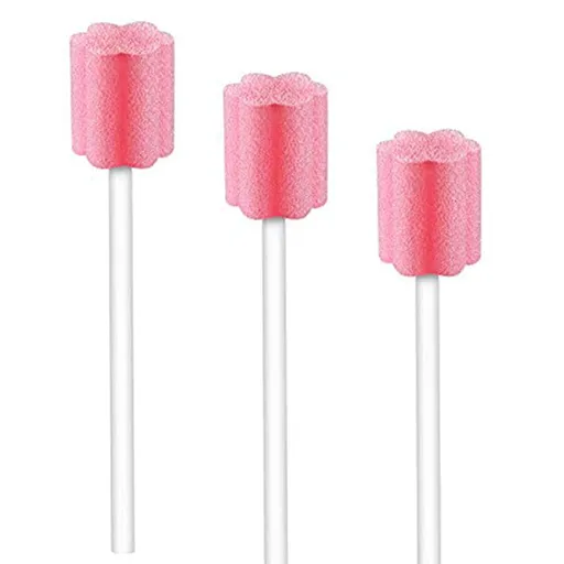 100PCS Disposable Mouth Swabs Sponge - Unflavored, Sterile Oral Swabs Dental Swabsticks for Mouth Cleaning
