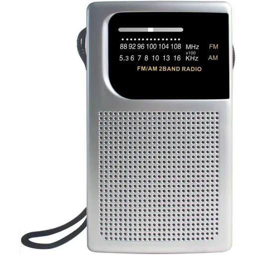 AM/FM Pocket Radio with Built-In Speaker and Earphone Socket