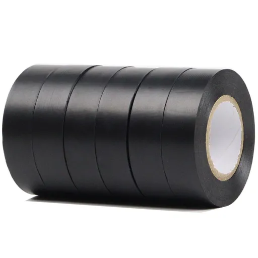 Black insulation tape 19 mm x 20 m 6-pack strong self-adhesive PVC insulation tape for insulating, repairing and protecting electrical wires