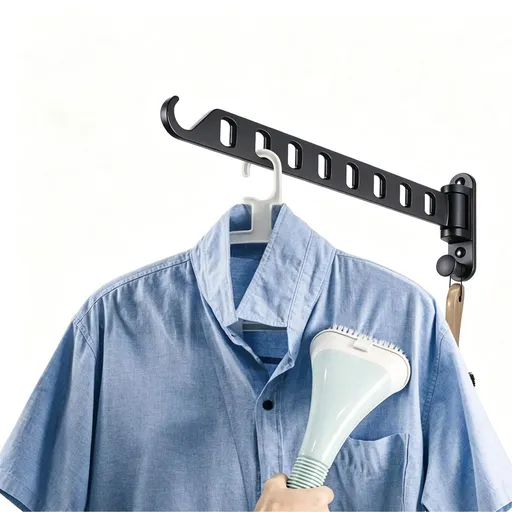 Swing Arm Clothes Hanger Rack Wall Mount, 8 Holes Hanging Rack, Laundry Room Drying Rack, 180°Rotation, Swing Away Hanger Rack