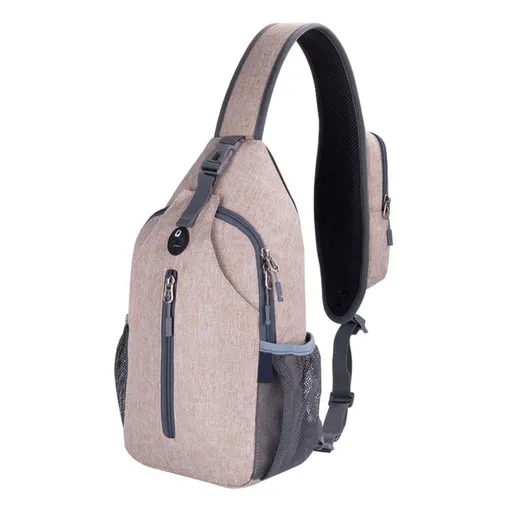 1 Crossbody Chest Backpack with Headphone Jack, Multifunctional Unisex Shoulder Bag for Hiking Travel Climbing, Pink