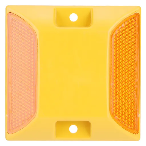 6PCS Double Yellow Plastic Road Reflectors Street Pavement Driveway Stud Markers