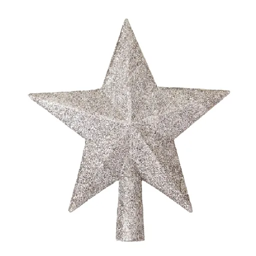 Glitter Christmas Tree Star Topper - 8 Inch Silvery Blue Hollowed-Out Xmas Tree Topper for Holiday Home Decor, Sparkling Tree Top Star Decoration