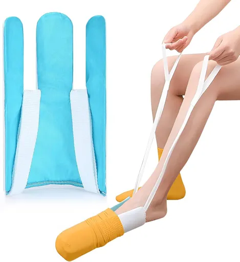 Sock Aid Device for Seniors, Sock Aids for Putting and Off Socks, Sock Helper for Pregnant Women and Disability, Easy On and Off Stocking Slider, Handicapped Avoid Bending Sock Assistant Device