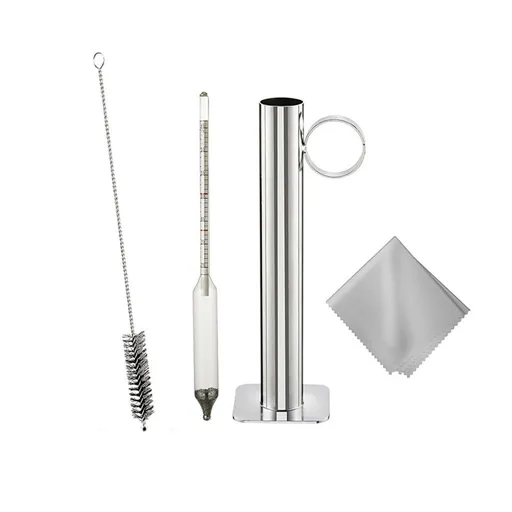 Maple Syrup Hydrometer Test Cup Kit - Maple Syrup Density Kit, Baume and Brix Scale, Stainless Steel Maple Syrup Kit with Cleaning Brush - Calibrated to Create Pure Maple Syrup