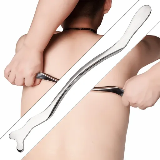 Stainless Steel Gua Sha Long Bar, Metal Guasha Scraping Tool, Muscle Scraper Stick for Deep Tissue/Fascia/Face/Scar