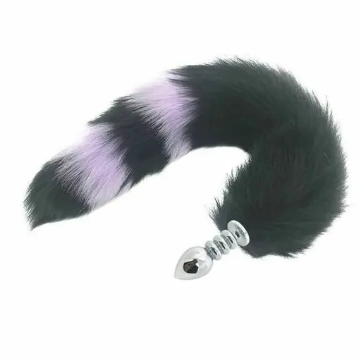 House Of Dasein Black Fox Tail Anal Butt Plug Faux Fur Stainless Steel Cosplay Bdsm Pet Play - Black - Medium 117