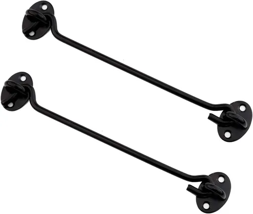 Barn Door Latch, 8 Inch Heavy Duty Stainless Steel Gate Latch Lock,Cabin Hook Eye Latch Hook with Mounting Screws for Window,Sliding Door,Back Gate,Closet Doors,Front Porch,Fence,2 Pack