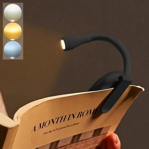 Book Lamp - Rechargeable Reading Lamp with Clip - Adjustable Brightness