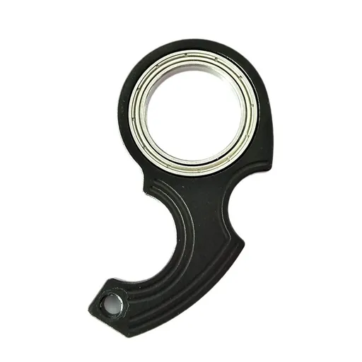 Black Keychain Spinner Ring Toy,Keychain Spinner Ring Metal Key Chain Spinner Ring Type Toy for Man Women and Kids Spinners