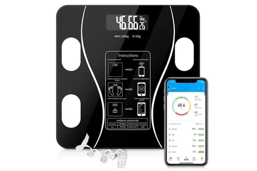 Smart Digital Bathroom Body Fat Scale 180KG Bluetooth Scales Weight -Black