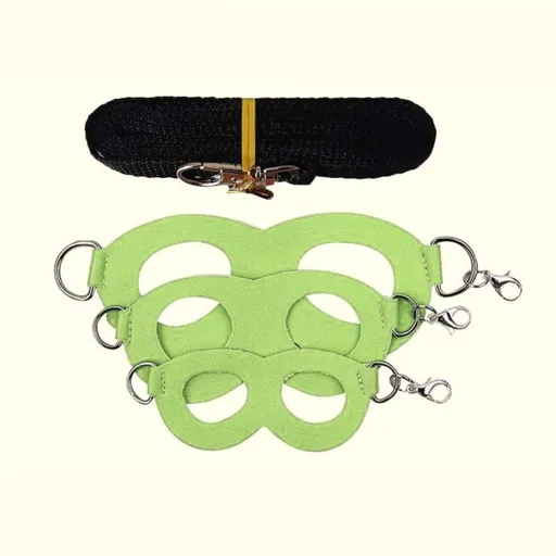 2-Pack Apple green Small Mammal Harness Set – 6 Pcs (S/M/L ×2) + 2×1.5m Leashes for Secure Outdoor Handling