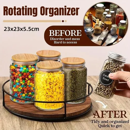 Wooden Storage Rack Sundry Organizer Rotating Desktop Pallet Organizer for Home