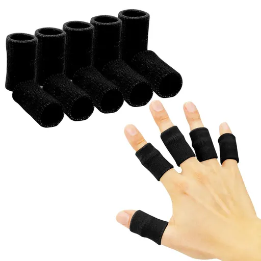 Finger Splints Thumb Splint Brace for Finger Support Breathable Elastic Finger Tape Compression 10 Piece Black