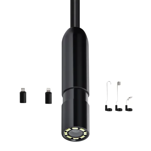 Endoscope Camera with Light, 1920P HD Borescope for Android & IOS, 8 LED Lights Inspection Camera with 3m Semi-Rigid Cable, 2X Zoom, IP67 Waterproof Snake Scope Cameras for Auto, Plumbing