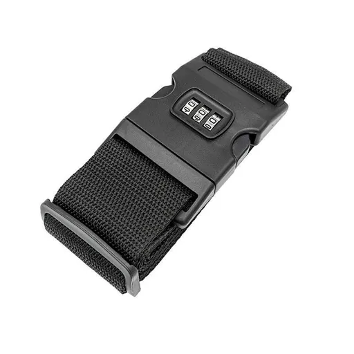 Luggage Strap Code Password Travel Suitcase Secure Lock Safe Nylon Packing Belt - Black