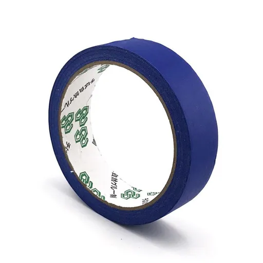 Handheld Masking Tape Dispenser with Tear-Off Serrated Edge and Assorted Color Paper Tape Rolls for Painting, DIY Crafts, Labeling, and Surface Protection Tasks (5 Rolls Blue Masking Tape)