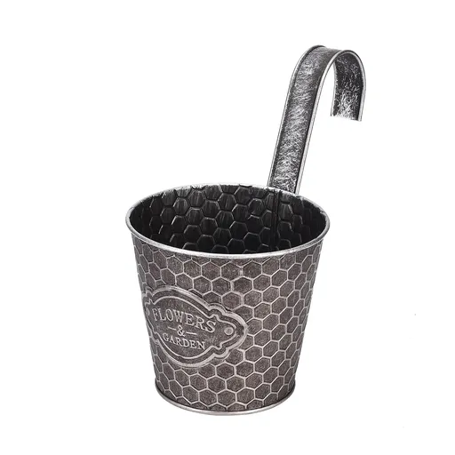 Metal Wall Planter Vertical Ribbed Design Wall Mount Flower Pot