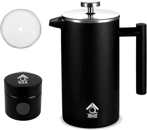 Black French Press Coffee Maker 350ml with Coffee Bean Can + Extra Filter Gift Set