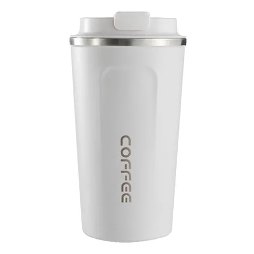 Smart Temperature Display Coffee Cup Portable 304 Stainless Steel Insulation Cup Simple Style Pure Color Generation 2nd White 380ml