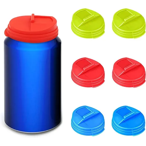 6 PCS Soda Can Lids Can Covers, ttle Caps, Spill-proof Soda Pop Tops for Beverage, Beer, Juice, BPA-free Reusable Fizz Lids, Picnic Accessories Beach Party Gadgets Kitchen Supplies