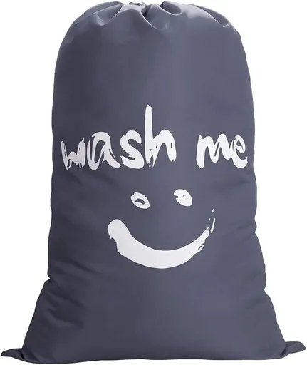 60L Large Foldable Laundry Bag for Travel, with Handles, Gray, 60x80cm