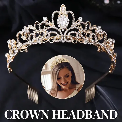 Crown Tiara Headband for Princess Wedding Party Bridal Costume Accessories