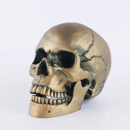 Vintage Gold Skull Statue Creative Bar Office Desktop Decorative Skeleton Figurine Sculpture Creative Gift