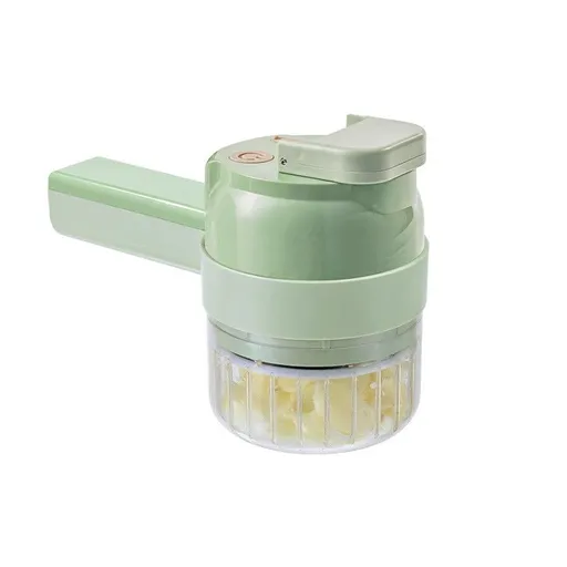 4 in 1 Handheld Electric Food Cutter Set, Wireless Food Processor for Fruits, Vegetables and Meat Green