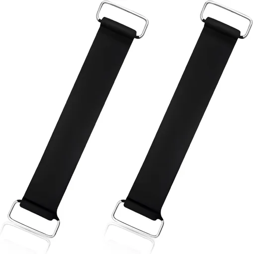 4 PCS Motorcycle Battery Strap, Stretchable Battery Strap Rubber Band with Metal Buckles, Batteries Fixed Straps Replacement for Motorcycle Scooter (2 PCS)