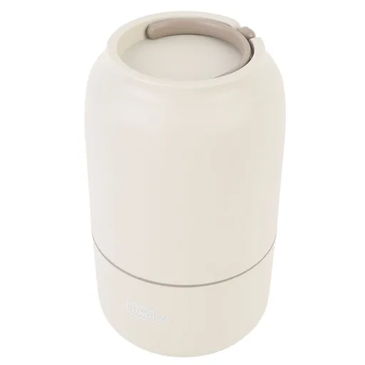 Round Insulated Lunch Box 304 Stainless Steel Lunch Container Portable Thermal Food Container for Travel Office Beige