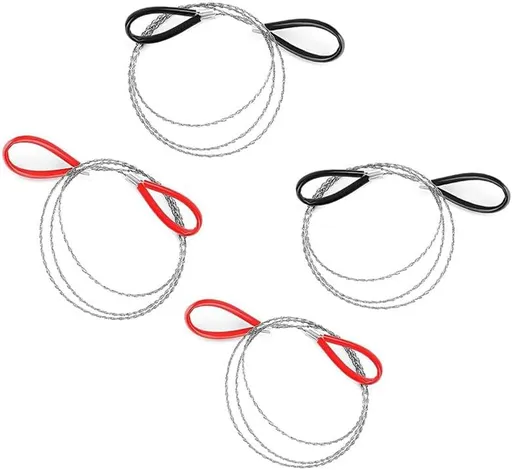 4Pcs Stainless Steel Wire Saw Emergency Saws,PVC Pipe Cable Saw Stainless Steel Wire Saw Hand Pocket String Rope Saw, Cable Saw Metal Wire Saw Hand Pocket String Rope Saw PVC Pipe Cutting Tool