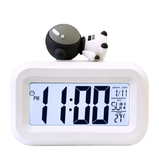 Electronic Clock Cute Cartoon LED Screen Desktop Electronic Alarm Data Time Calendar Temperature Clock Spaceman