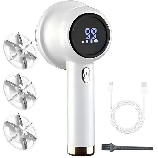 Fabric Shaver Lint Remover Rechargeable Electric Portable Sweater Defuzzer with 3 Speeds White