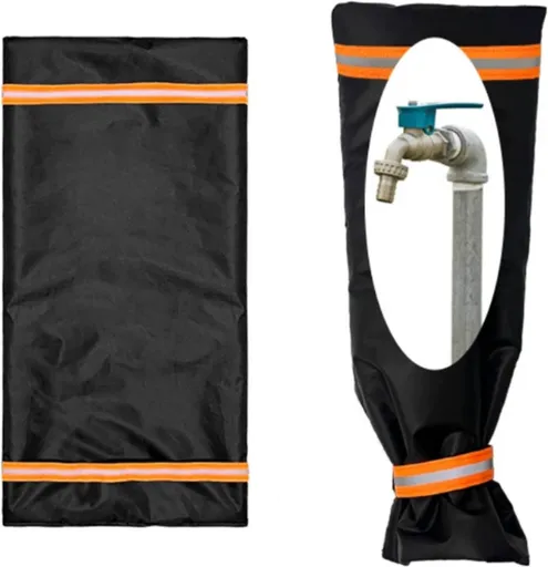Frost Protection Cover for Faucet - Universal Frost Protection Cover - Faucet Freeze Cover - Outdoor Faucet Covers for Winter - Frost Protection - Reusable Garden Spigot Cover - Antifreeze Long Water Insulated - Black - 1 Piece