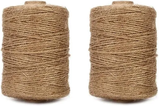 1000 Feet Natural Jute Twine, 2mm Twine String for Arts and Crafts, Gardening, Gift Wrapping, Packaging, Festive Decorations (2PCS x 500 Feet)