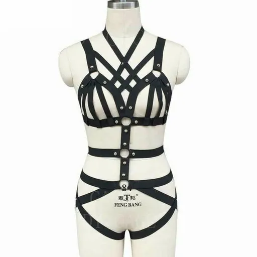 House Of Dasein Body Harness Women Lingerie Bondage Fetish Kink Restraints - Black N0077