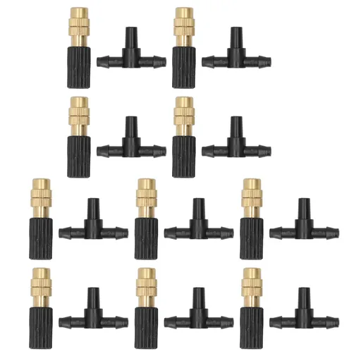 10 Set Micro Garden Watering Spray Head Misting Nozzle with 3‑Way Connector Irrigation System