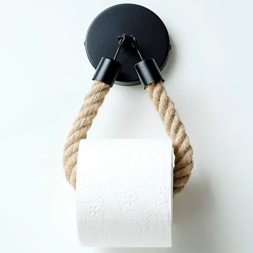 Retro Hand Towel Ring Rope Toilet Paper Holder Wall Mounted for Farmhouse Beach Bathroom Accessory
