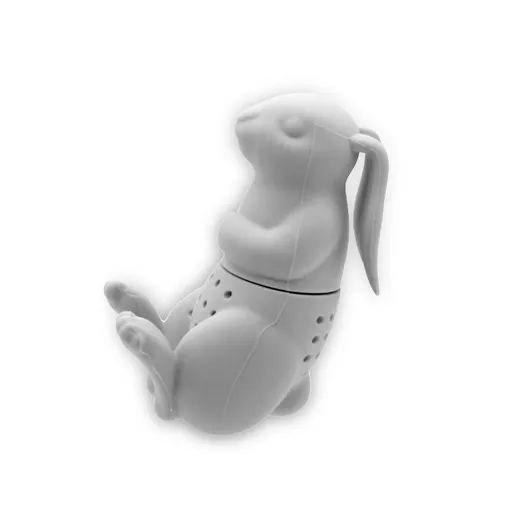 Rabbit Reusable Silicone Tea Injector, Grey, Fun Gift for Tea Enthusiasts, Smart Kitchen Tool Tea Maker Tea Bag