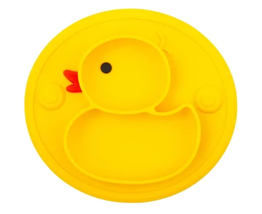Babies Plate Silicone Babies Plates Suction Placemat Divided Dishes for Babies and Babiess One-Piece Strong Suction, BPA Free, Microwave Dishwasher secure