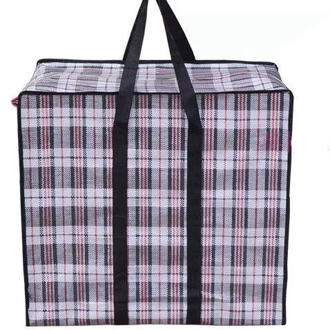 Woven Storage Bag PP Multipurpose Moving Clothes Black Trumpet