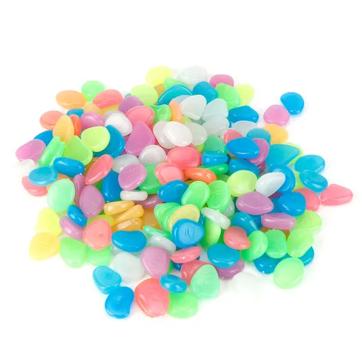 200Pcs Luminous Stone Colorful Fluorescent Stones Garden Aquarium Fish Tank Decoration