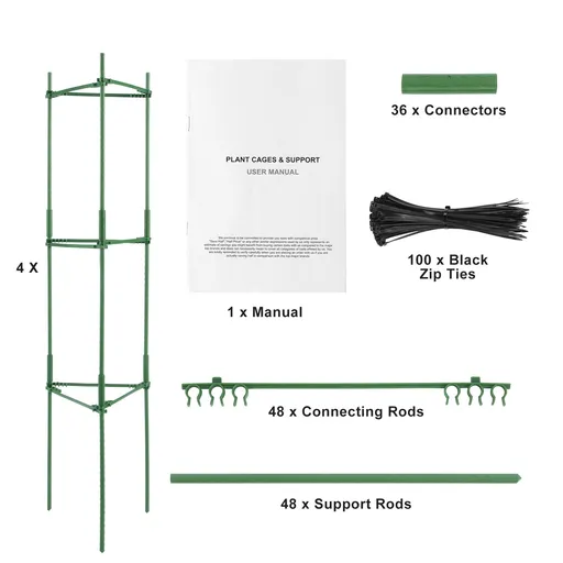 4 Packs Tomato Cages for Garden 1620 mm Tomato Plant Stakes Support Cage