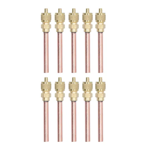 10Pcs 1/4SAE HVAC Filling Access Valves Air Conditioner Brass Check Valve for R22 R12 R134