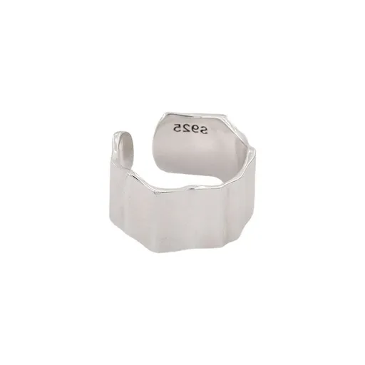 Empty square ring, women's retro fashion temperament, irregular opening ring, hip-hop index finger ring, geometric ring